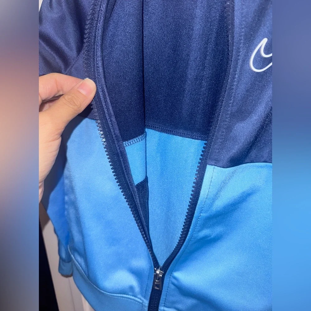 Nike Boys 4T 2-Piece Track Set Blue Colorblock Zip Jacket Jogger Pants